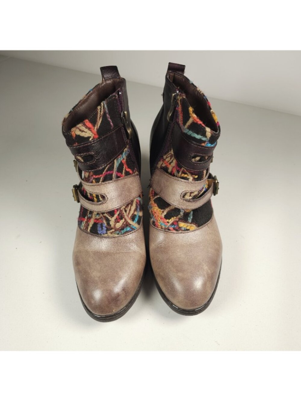 L' ARTISTE Spring Step Ankle Boots Heeled Strappy Colorful Size 39 US 8.5 - Picture 2 of 11